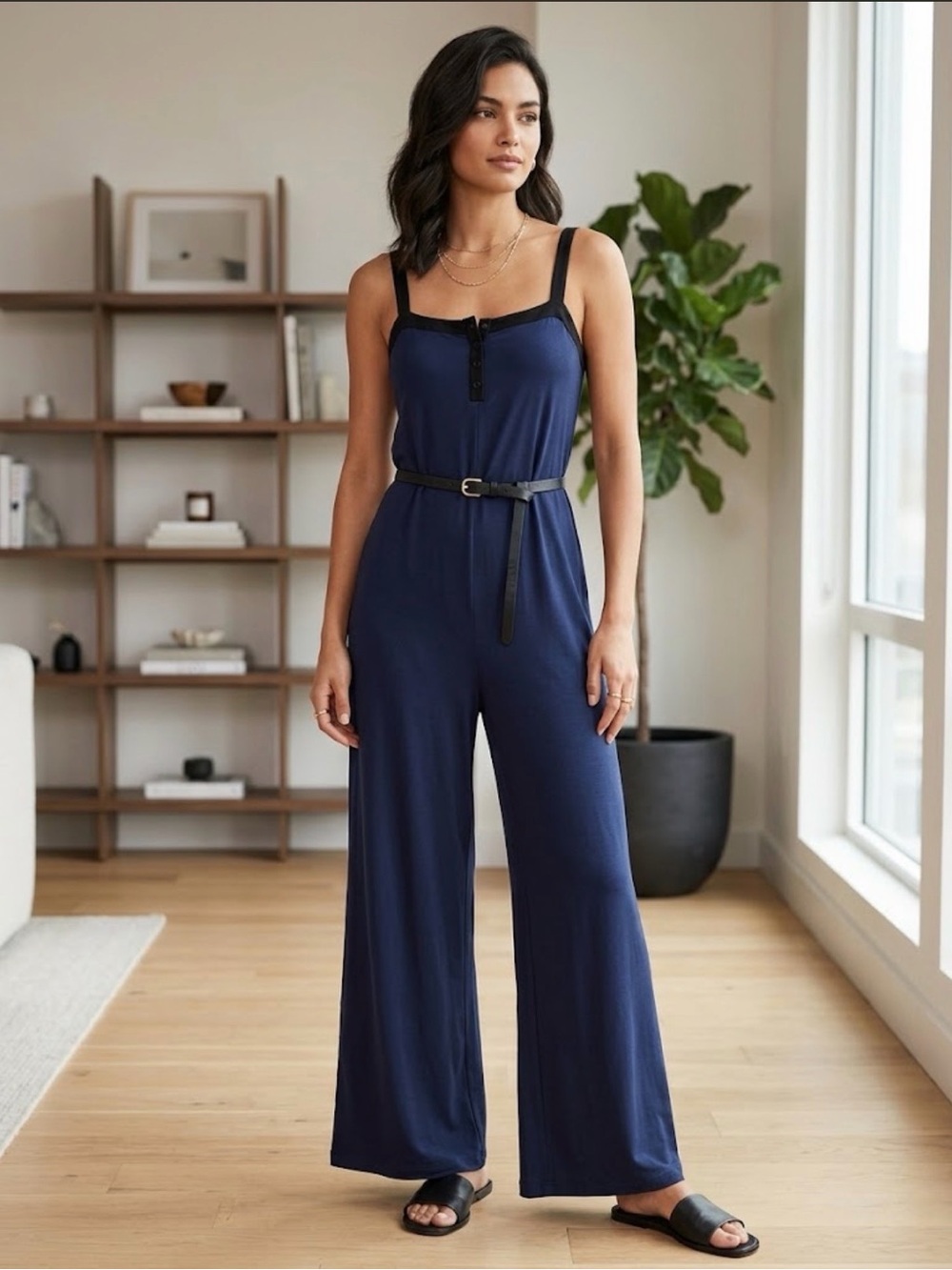 NWT Summersalt 24 Hour Jumpsuit Navy Lightweight Minimalist XL.